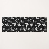 Zwart wit vlinder illustratie patroon ontwerp yogamat (Voorkant (horizontaal))