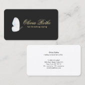 Zwart Wit Vlinder Make-up en Hair Stylist Visitekaartje (Voorkant / Achterkant)