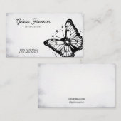  Zwart & Wit Vlinder Tattoo Shop Visitekaartje (Voorkant / Achterkant)