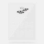 Zwart Wit Vlinder Trouwstoel Grafiek Acryl Bord (Voorkant)