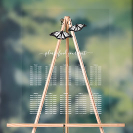 Zwart Wit Vlinder Trouwstoel Grafiek Acryl Bord