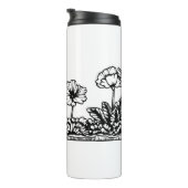Zwart-wit vlinderbloemenreistuimelaar thermosbeker (Geroteerd rechts)