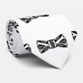 Zwart-wit vlinderdas stropdas (Opgerold)
