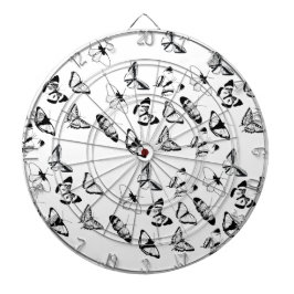 Zwart-wit vlinders bruiloft dartbord