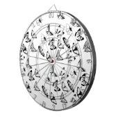 Zwart-wit vlinders bruiloft dartbord (Voorkant Rechts)
