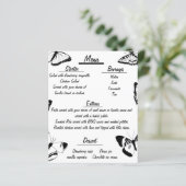 Zwart-wit Vlinders Bruiloft menu (Staand voorkant)