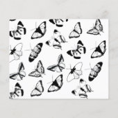 Zwart-wit Vlinders Bruiloft menu (Achterkant)