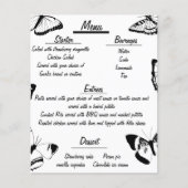 Zwart-wit Vlinders Bruiloft menu (Voorkant)
