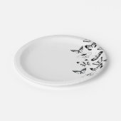 Zwart-wit Vlinders bruiloft Papieren Bordje (Gekanteld)