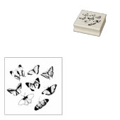 Zwart-wit Vlinders Bruiloft Rubberstempel (Gestempeld)