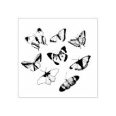 Zwart-wit Vlinders Bruiloft Rubberstempel (Afrduk)