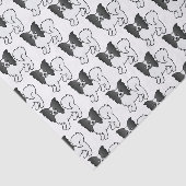 Zwart-Wit Vlindervlindhond Cute Cartoonhond Patroo Tissuepapier (Detail)
