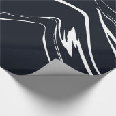 Zwart-wit vloeibaar marmer-witpapier cadeaupapier (Hoek)