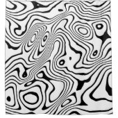 Zwart wit vloeibaar zwenken Abstract ontwerp Douchegordijn (Voorkant)