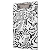 Zwart wit vloeibaar zwenken Abstract ontwerp Klembord (Links)