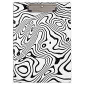 Zwart wit vloeibaar zwenken Abstract ontwerp Klembord (Voorkant)