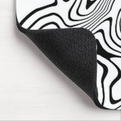 Zwart wit vloeibaar zwenken Abstract ontwerp Muismat (Hoek)