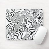 Zwart wit vloeibaar zwenken Abstract ontwerp Muismat (Met muis)