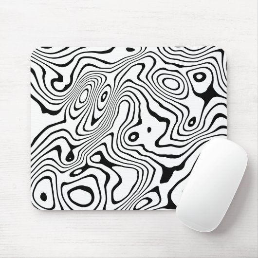 Zwart wit vloeibaar zwenken Abstract ontwerp Muismat (Met muis)