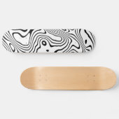 Zwart wit vloeibaar zwenken Abstract ontwerp Persoonlijk Skateboard (Horizontaal)