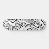 Zwart wit vloeibaar zwenken Abstract ontwerp Persoonlijk Skateboard (Horizontaal)