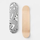 Zwart wit vloeibaar zwenken Abstract ontwerp Persoonlijk Skateboard (Voorkant)