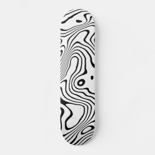 Zwart wit vloeibaar zwenken Abstract ontwerp Persoonlijk Skateboard