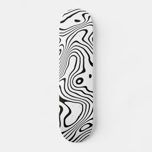 Zwart wit vloeibaar zwenken Abstract ontwerp Persoonlijk Skateboard (Voorkant)