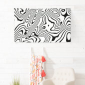 Zwart wit vloeibaar zwenken Abstract ontwerp Spandoek (Insitu)