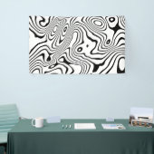 Zwart wit vloeibaar zwenken Abstract ontwerp Spandoek (Beurs)