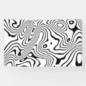 Zwart wit vloeibaar zwenken Abstract ontwerp Spandoek (Horizontaal)