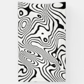 Zwart wit vloeibaar zwenken Abstract ontwerp Spandoek (Verticaal)