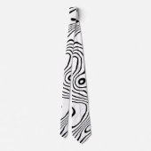 Zwart wit vloeibaar zwenken Abstract ontwerp Stropdas (Achterkant)