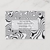 Zwart wit vloeibaar zwenken Abstract ontwerp Visitekaartje (Achterkant)
