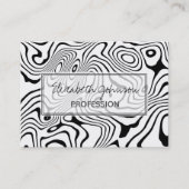 Zwart wit vloeibaar zwenken Abstract ontwerp Visitekaartje (Voorkant)