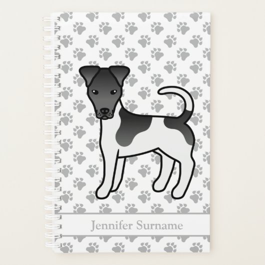 Zwart-wit, vloeiend vos, terrier Dog & Name Planner (Voorkant)
