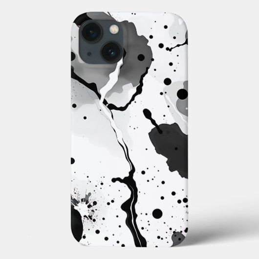 Zwart-wit vloeistofinktpatronen met Spletters Case-Mate iPhone Case (Achterkant)