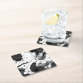 Zwart-wit vloeistofinktpatronen met Spletters Kartonnen Onderzetters (Insitu)