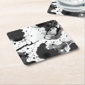 Zwart-wit vloeistofinktpatronen met Spletters Kartonnen Onderzetters (Schuin)