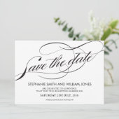 Zwart-wit Vlurig Zwirl sparen de Datum Save The Date (Staand voorkant)