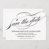 Zwart-wit Vlurig Zwirl sparen de Datum Save The Date (Voorkant / Achterkant)