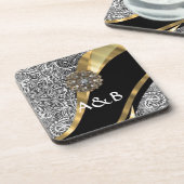 Zwart-wit vocht bier onderzetter (Linkerzijde)