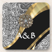 Zwart-wit vocht bier onderzetter (Voorkant)