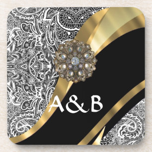 Zwart-wit vocht bier onderzetter