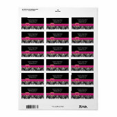 Zwart wit vocht en paars huwelijkslabel etiket (Full Sheet)