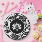 Zwart-wit, vochtig, formeel trouwpapier bord (Feest)