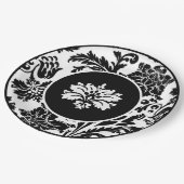 Zwart-wit, vochtig, formeel trouwpapier bord (Gekanteld)