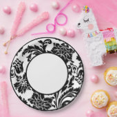 Zwart-wit, vochtig, formeel trouwpapier bord (Feest)