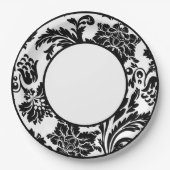 Zwart-wit, vochtig, formeel trouwpapier bord (Voorkant)