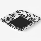 Zwart-wit, vochtig, formeel trouwpapier bord (Gebogen)